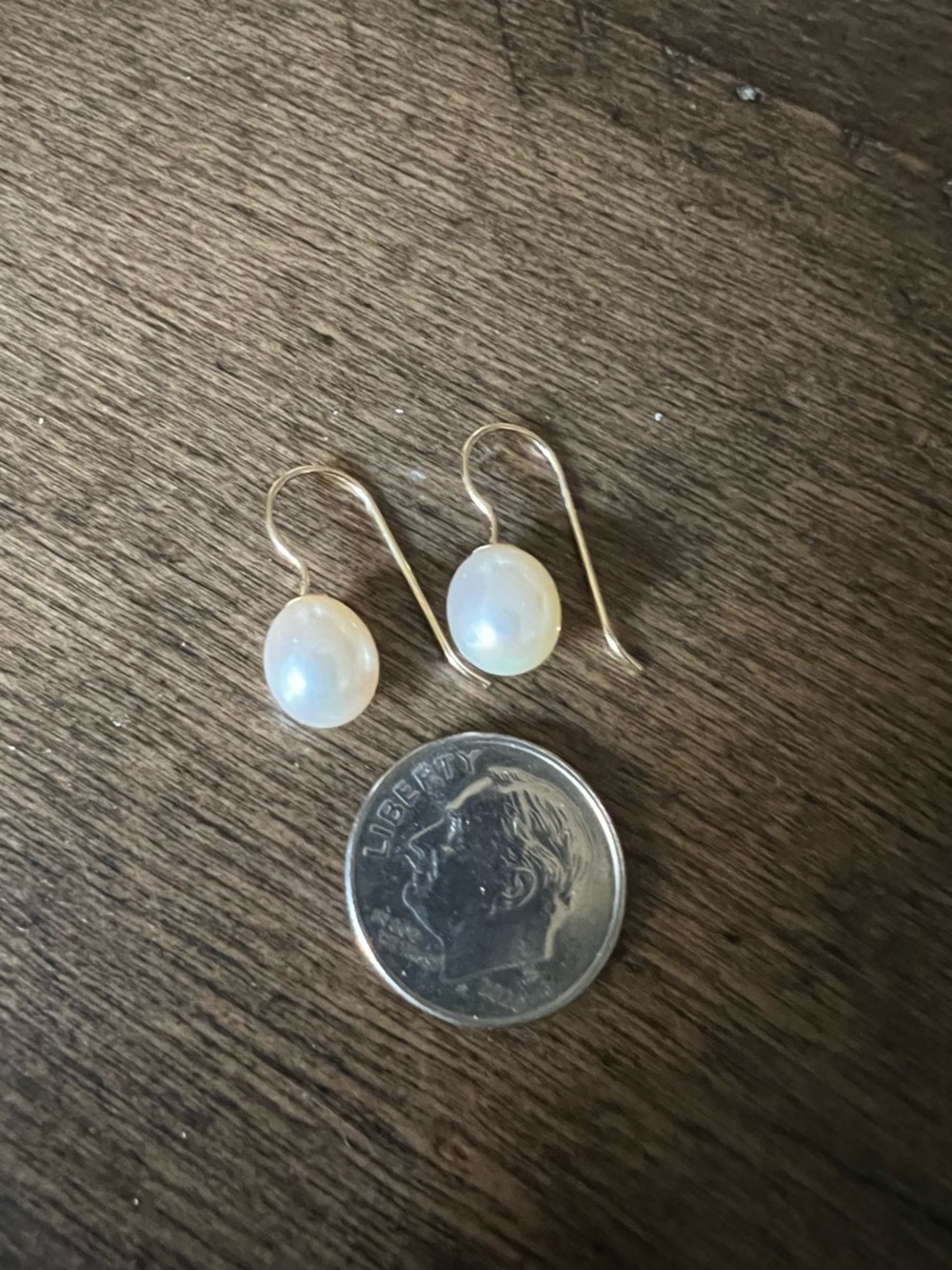 Honora Yellow gold French wire Freshwater Pearl Drop Earrings